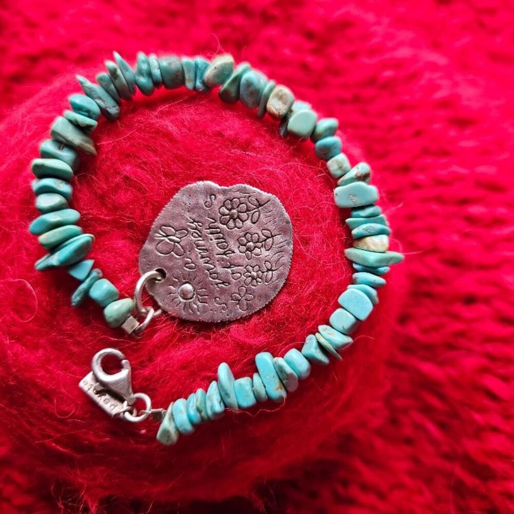 SS Turquoise Journey of Faith Bracelet by Peyote Bird - Picture 14 of 14
